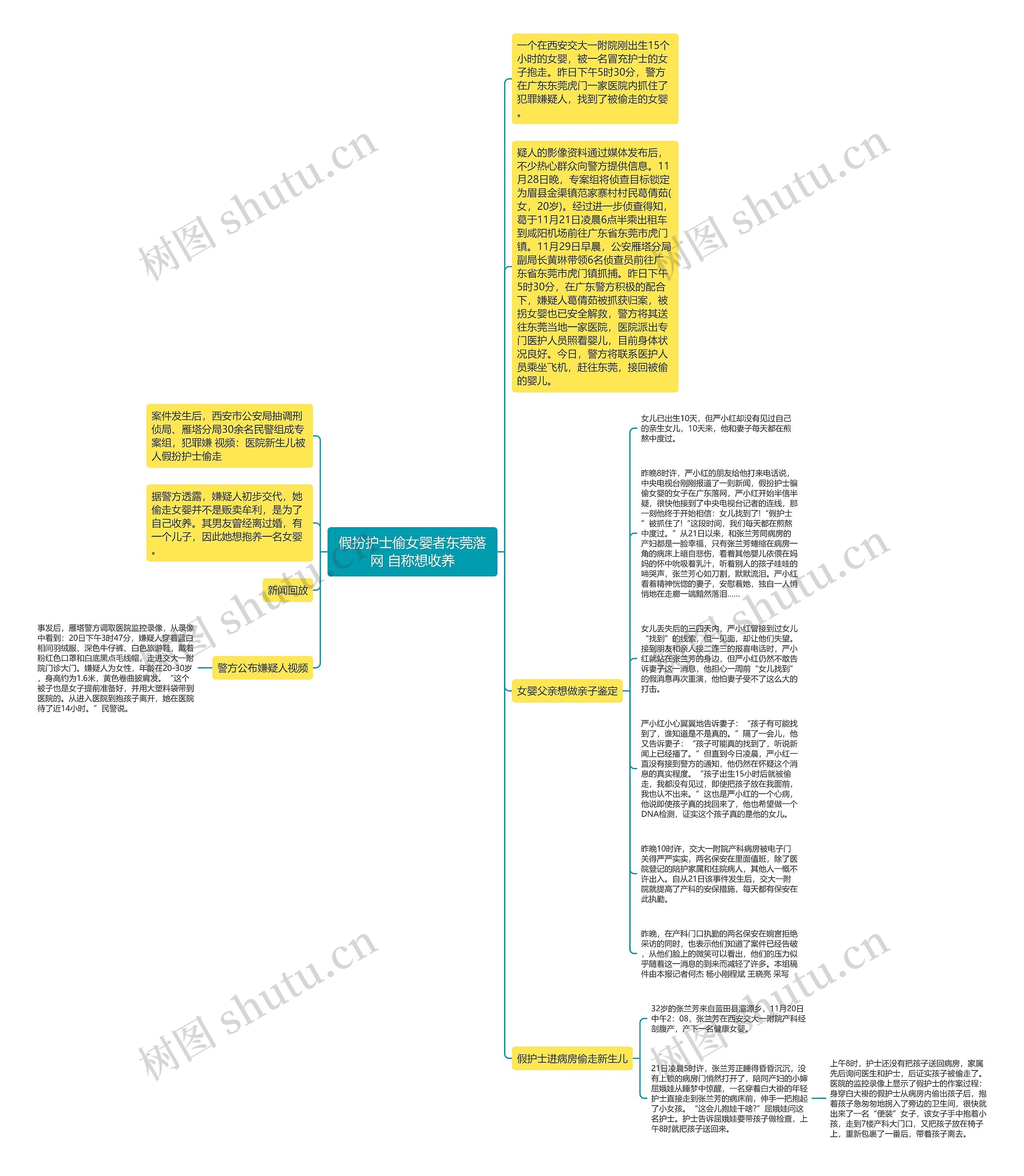 假扮护士偷女婴者东莞落网 自称想收养思维导图