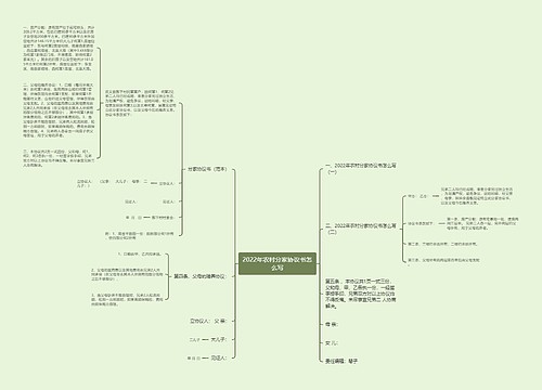 2022年农村分家协议书怎么写