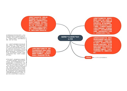 继承财产与分家析产有什么不同