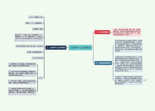 父母财产公证书格式