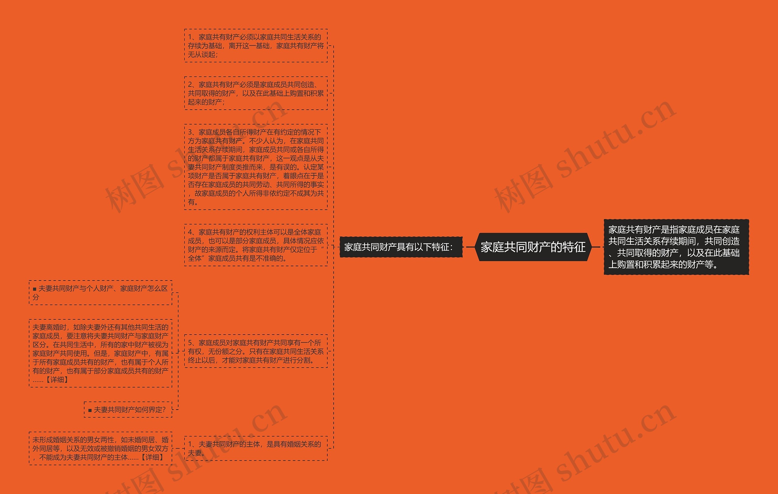家庭共同财产的特征思维导图