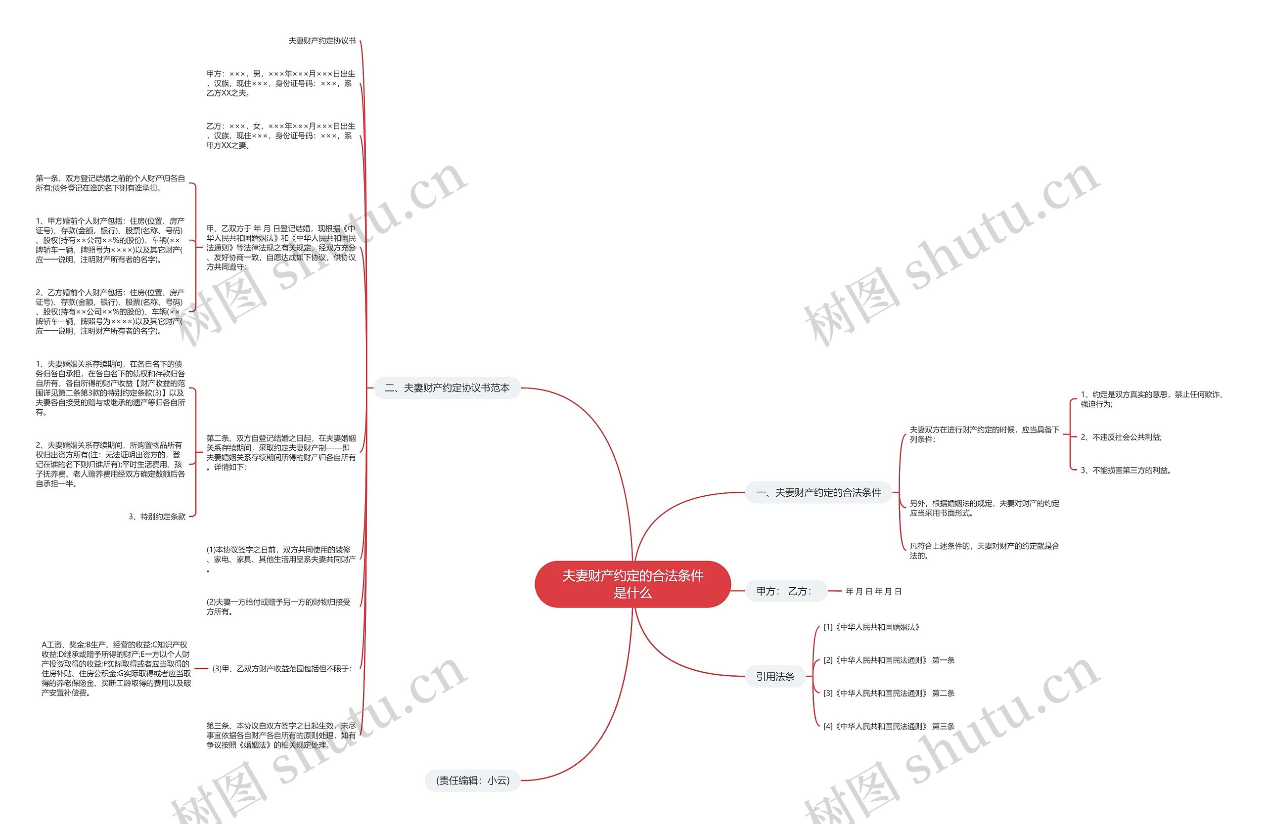 夫妻财产约定的合法条件是什么思维导图