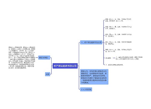 析产诉讼起诉书怎么写