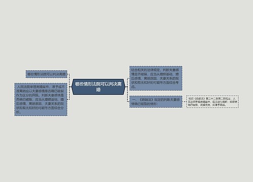 哪些情形法院可以判决离婚