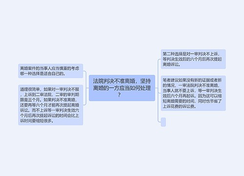 法院判决不准离婚，坚持离婚的一方应当如何处理？  