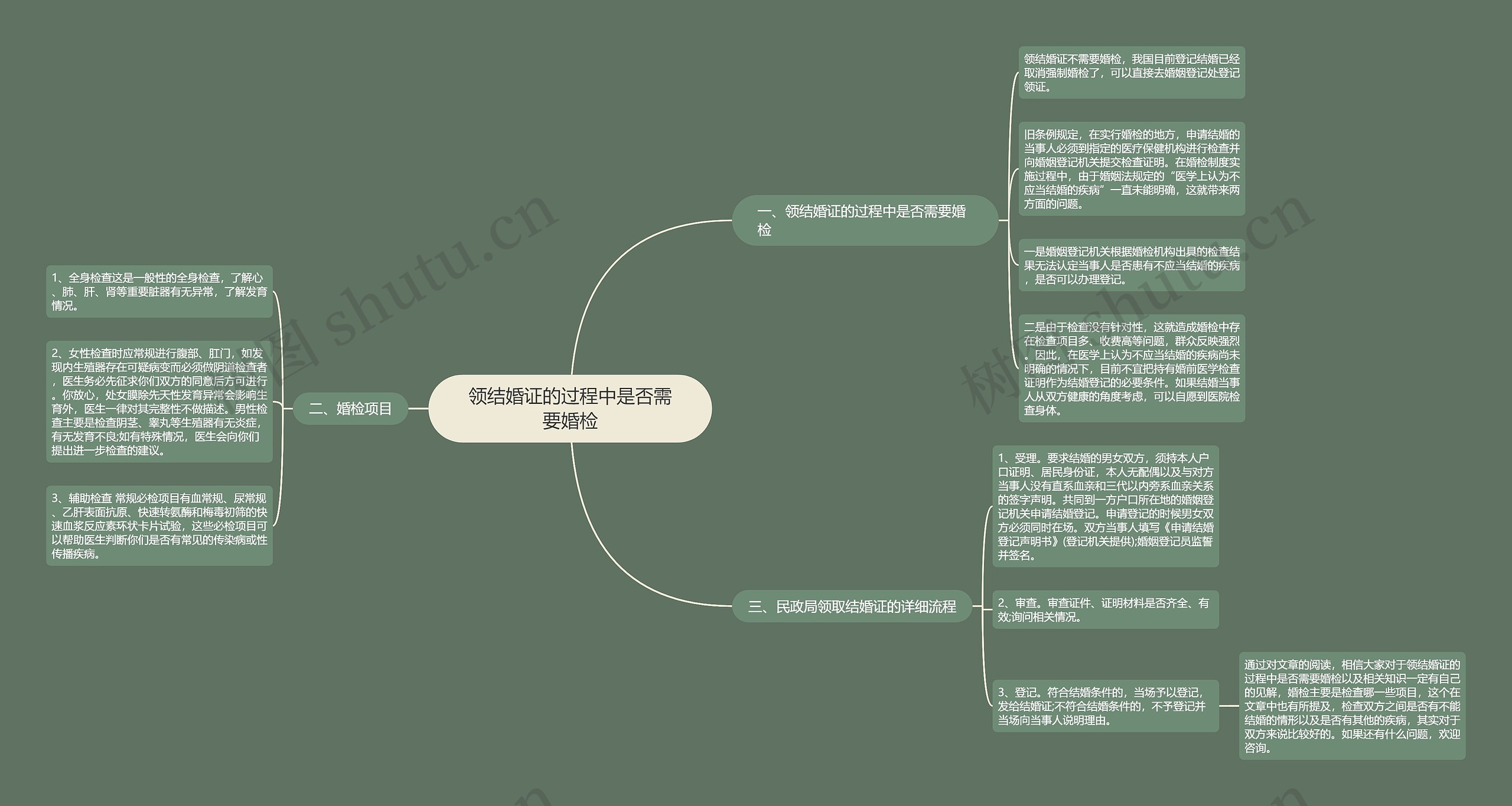 领结婚证的过程中是否需要婚检思维导图