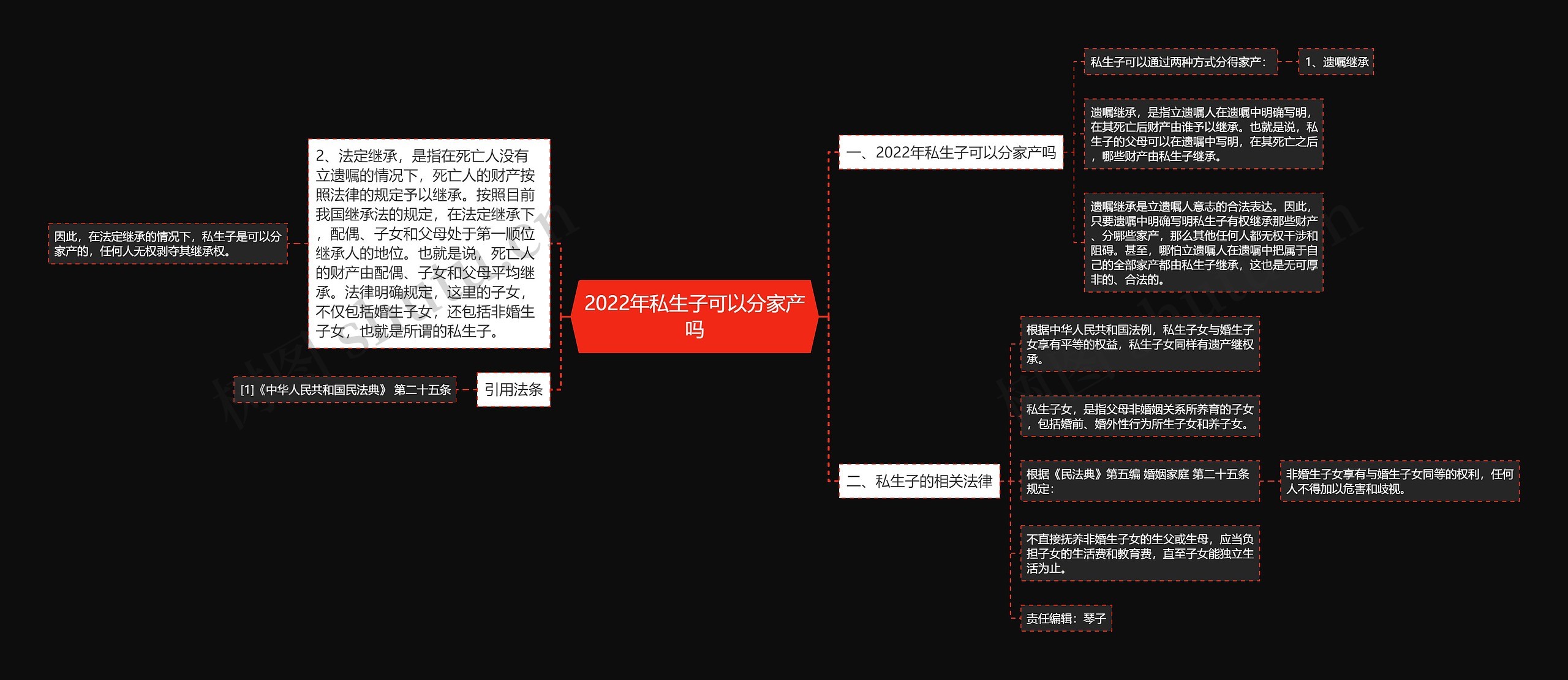 2022年私生子可以分家产吗思维导图