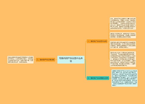 写婚内财产协议是什么体验