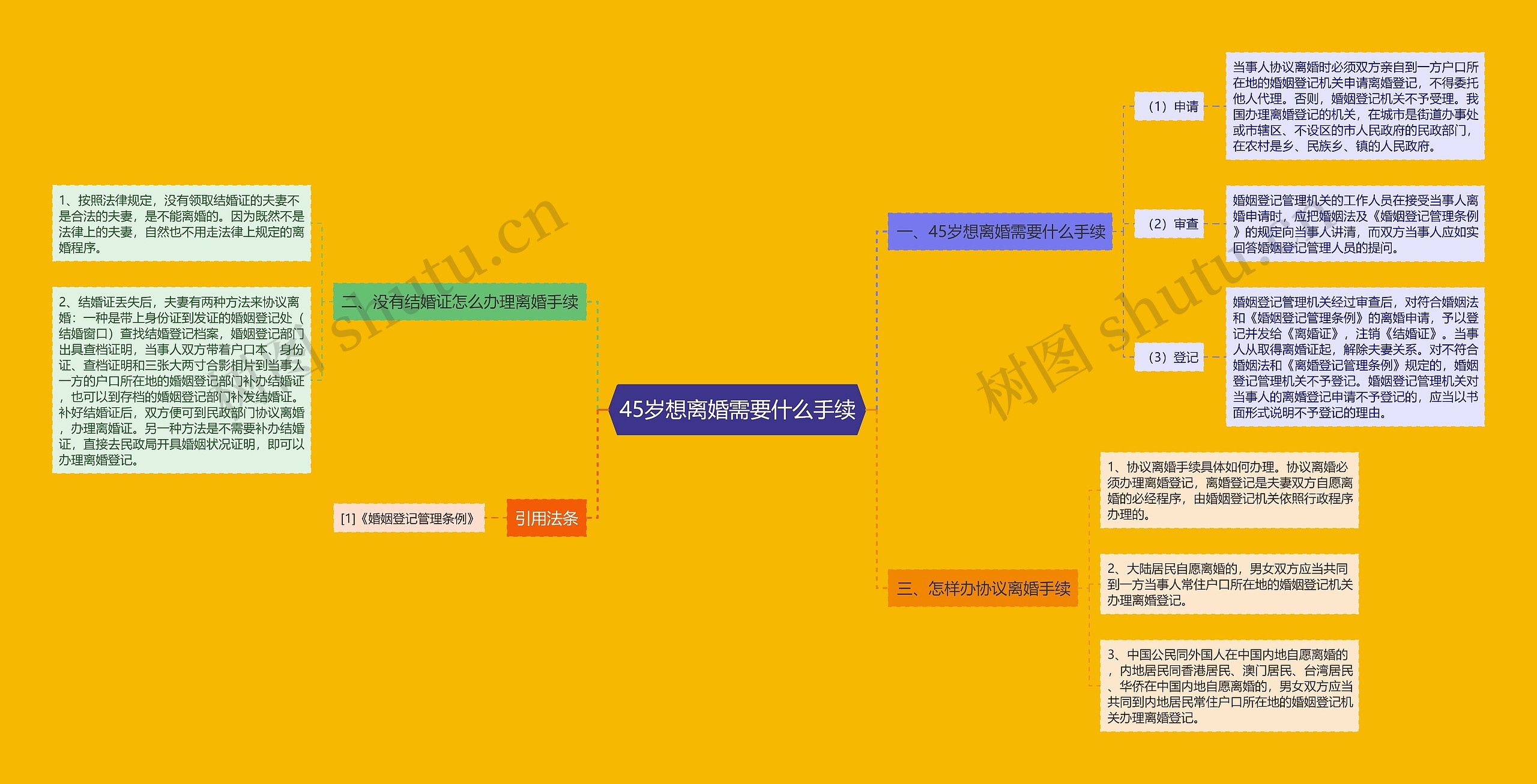 45岁想离婚需要什么手续思维导图