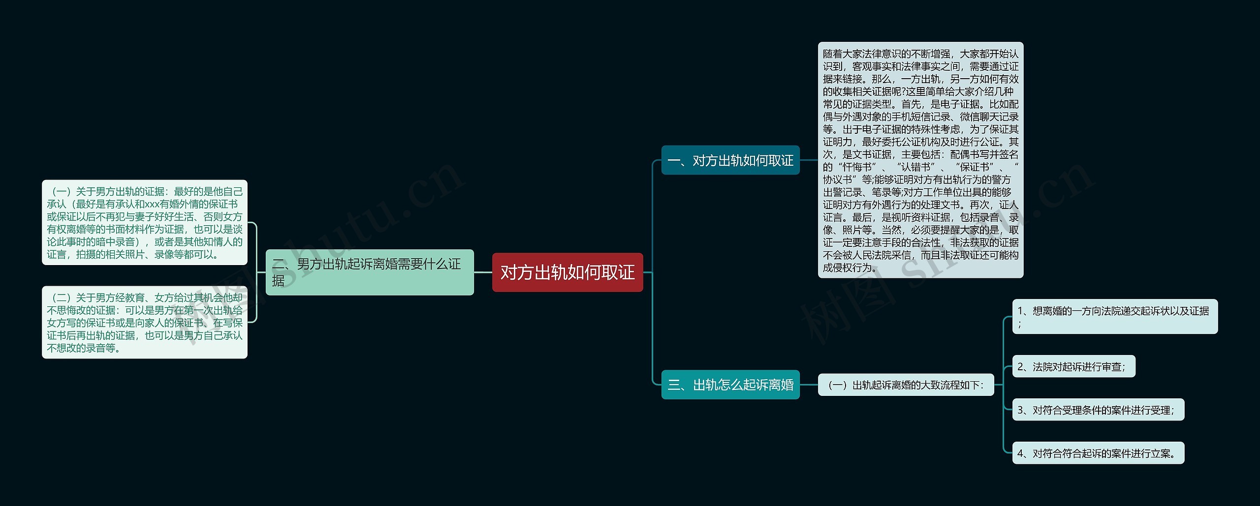 对方出轨如何取证思维导图