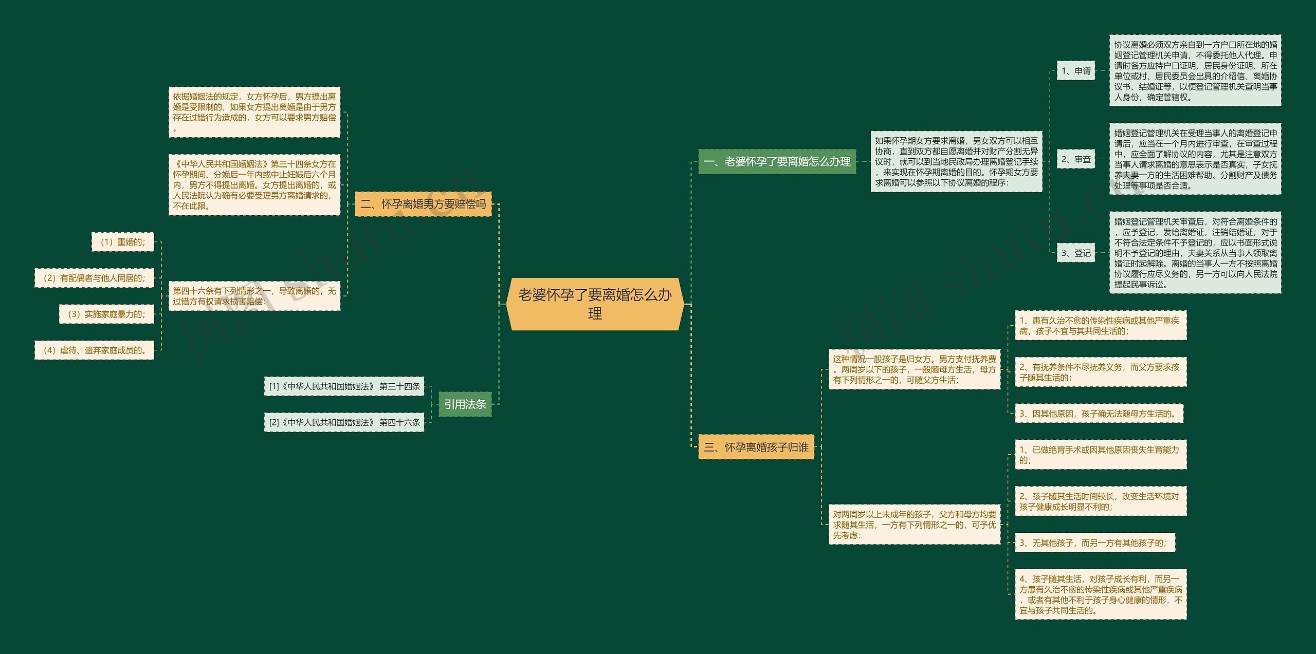 老婆怀孕了要离婚怎么办理思维导图