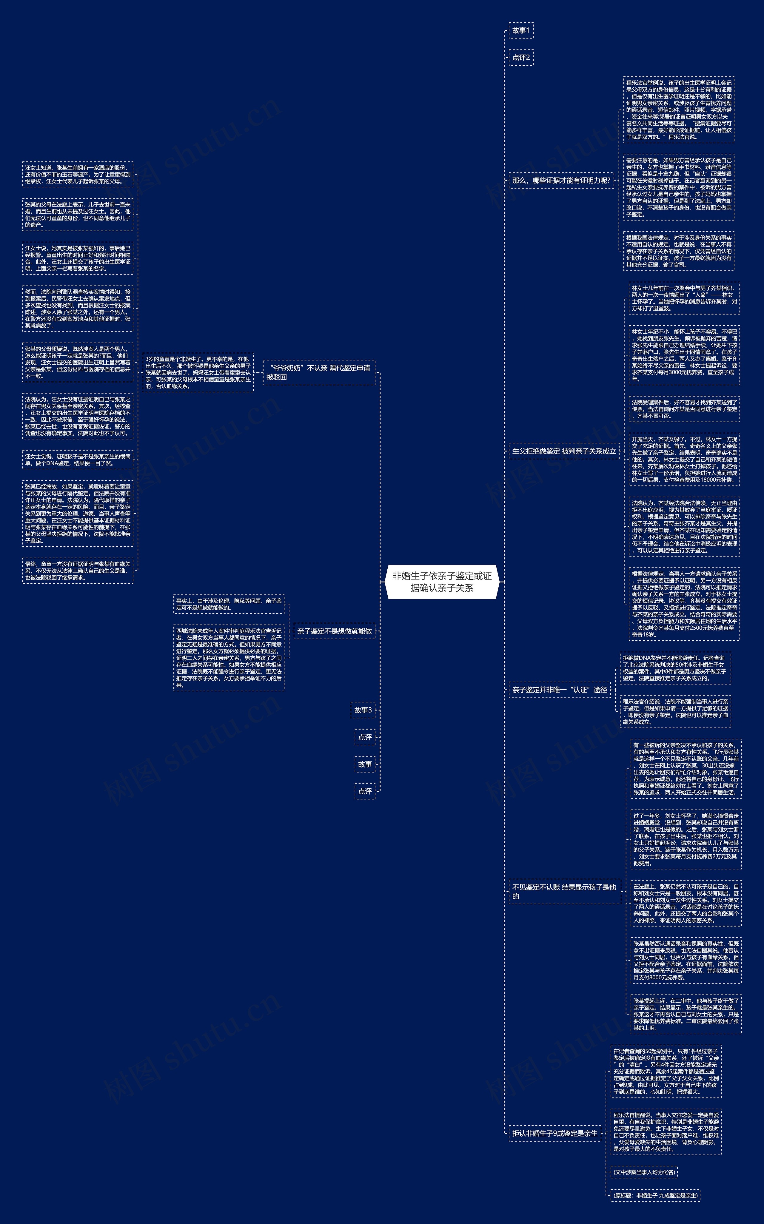 非婚生子依亲子鉴定或证据确认亲子关系思维导图