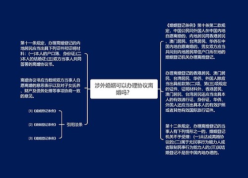 涉外婚姻可以办理协议离婚吗？