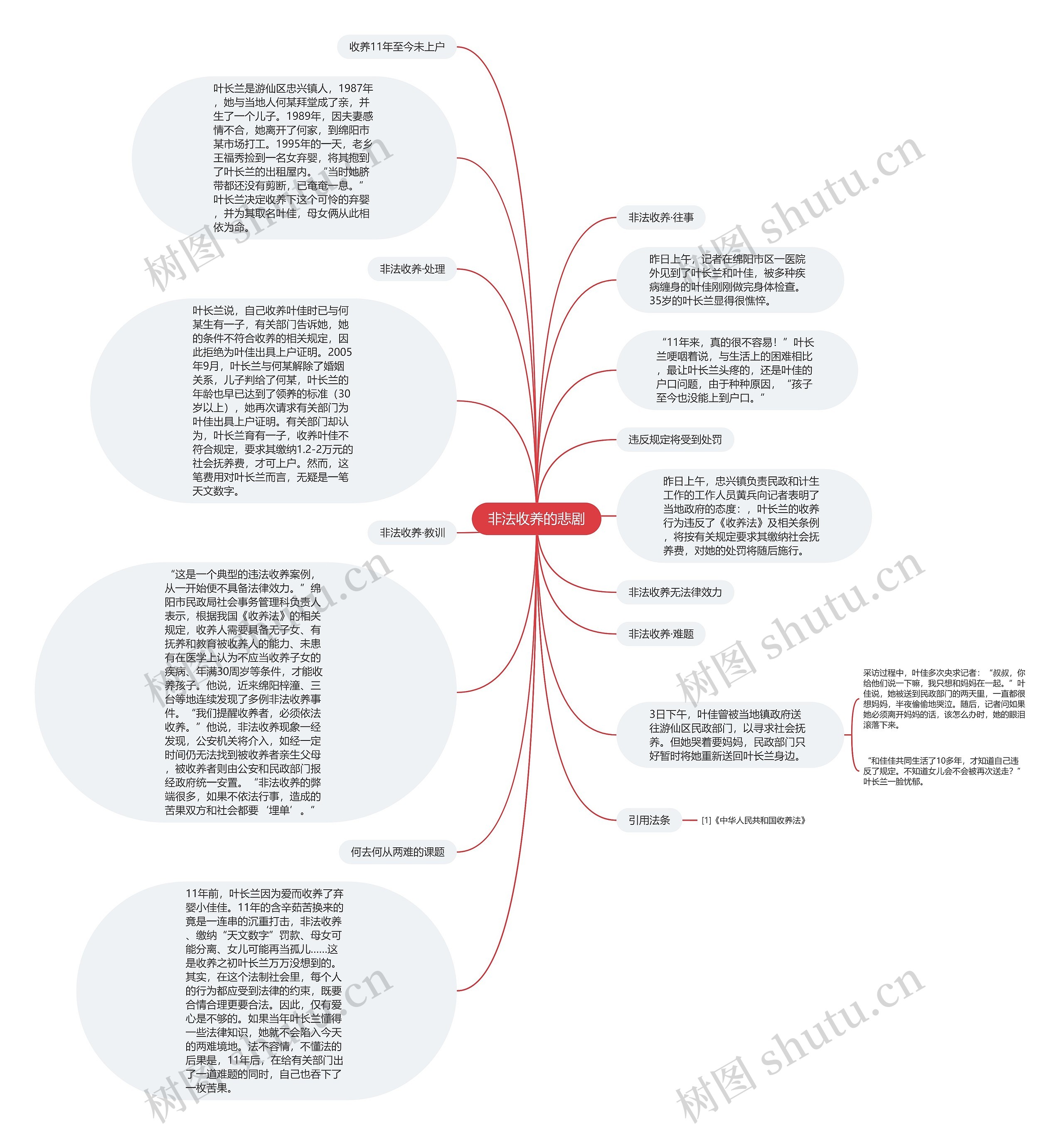 非法收养的悲剧思维导图