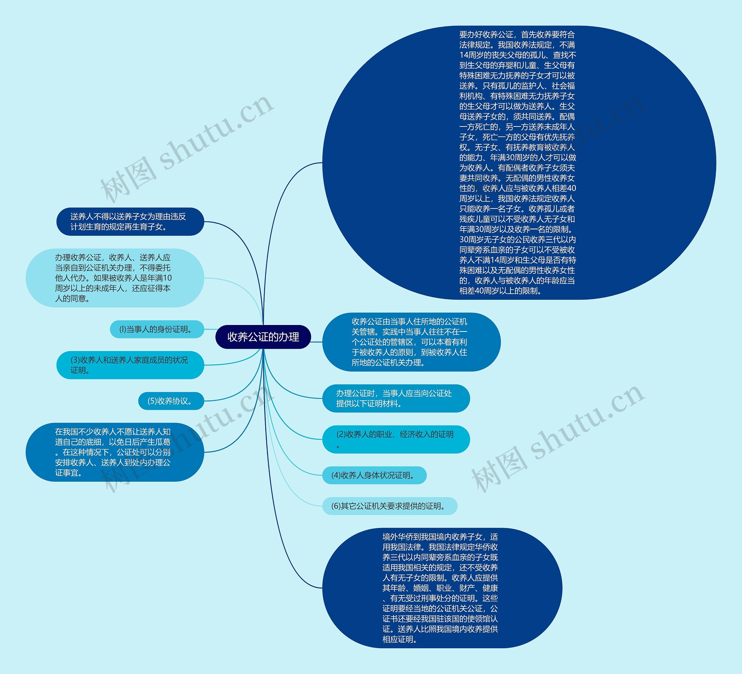 收养公证的办理思维导图