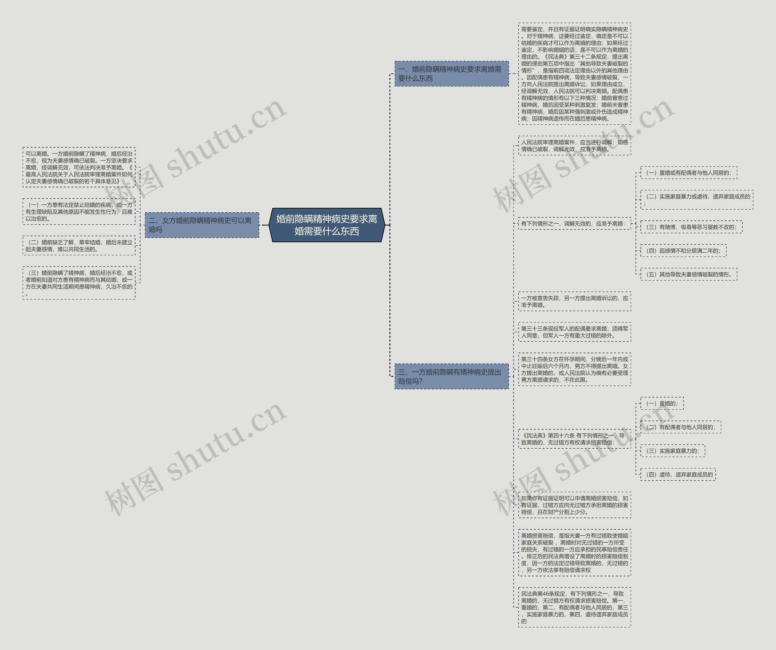 婚前隐瞒精神病史要求离婚需要什么东西思维导图