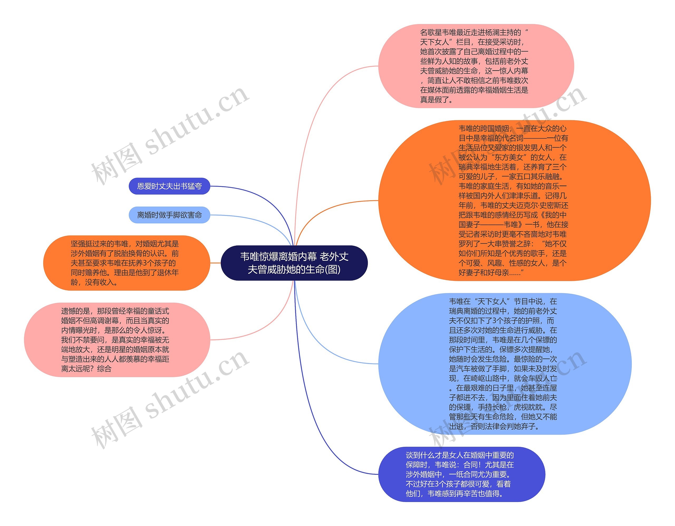 韦唯惊爆离婚内幕 老外丈夫曾威胁她的生命(图)思维导图