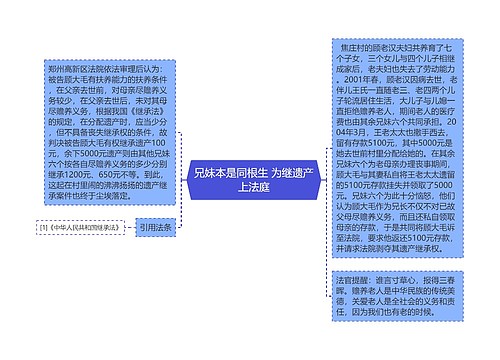 兄妹本是同根生 为继遗产上法庭