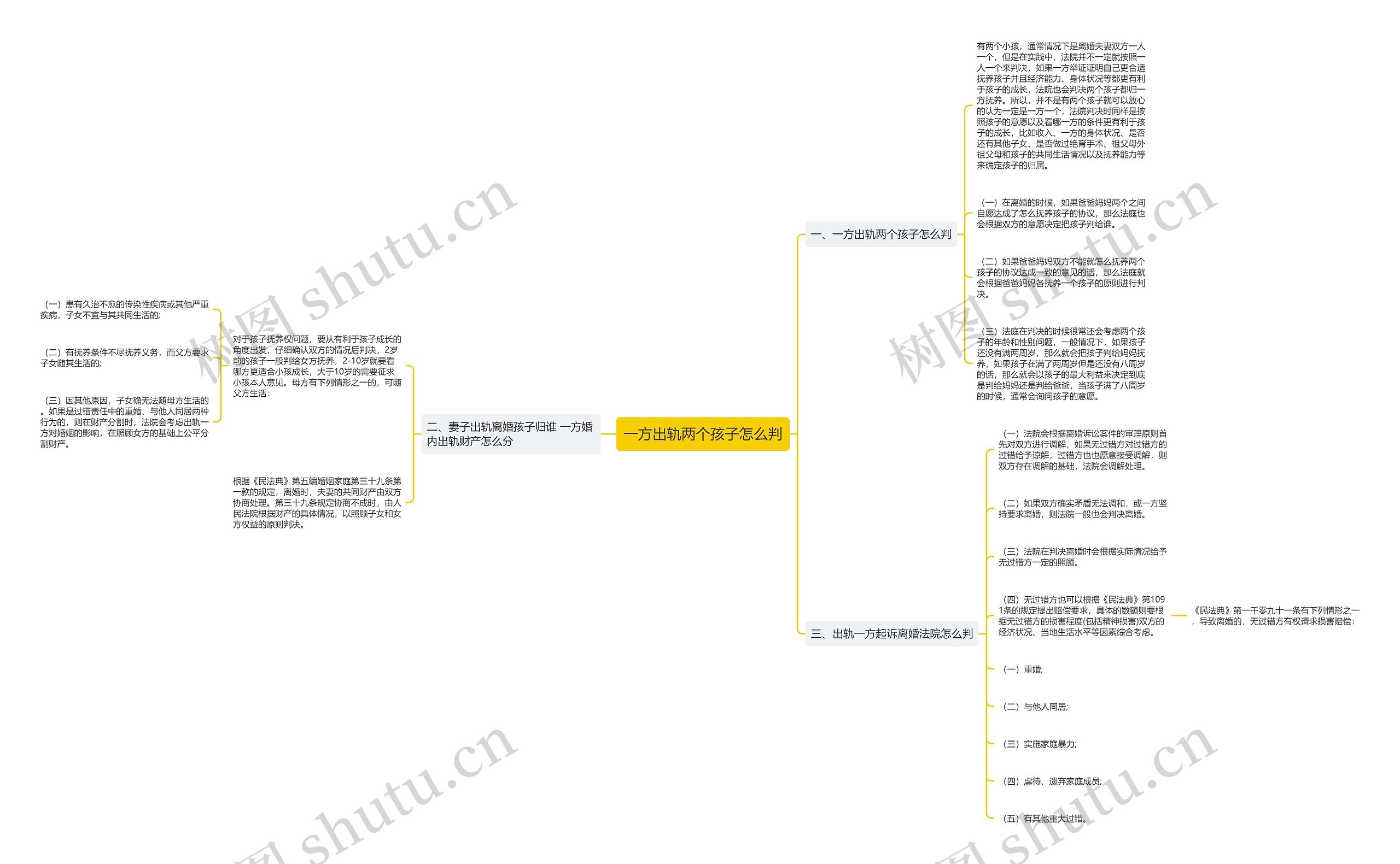 一方出轨两个孩子怎么判思维导图