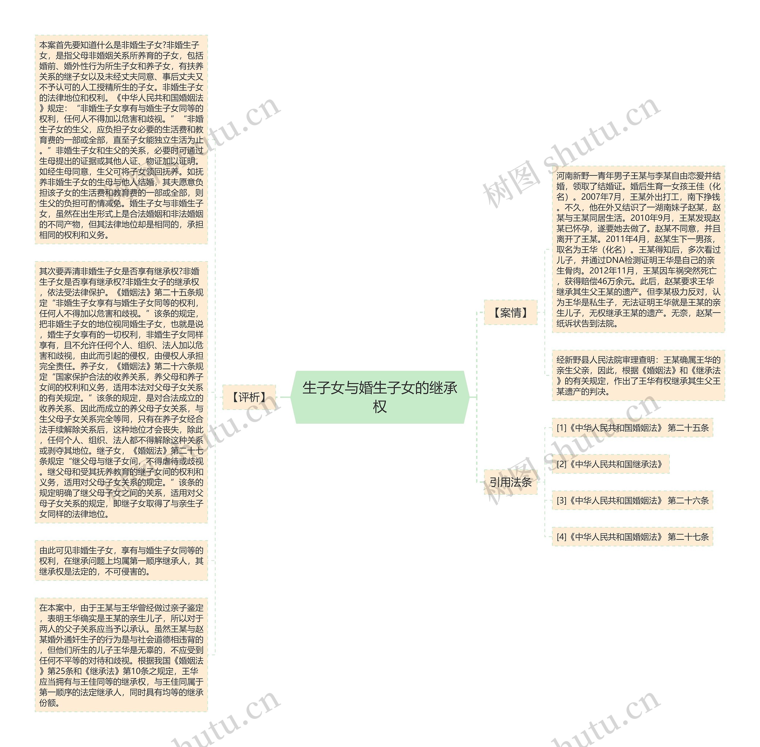 生子女与婚生子女的继承权思维导图