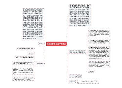 离婚调解书不签字的效力