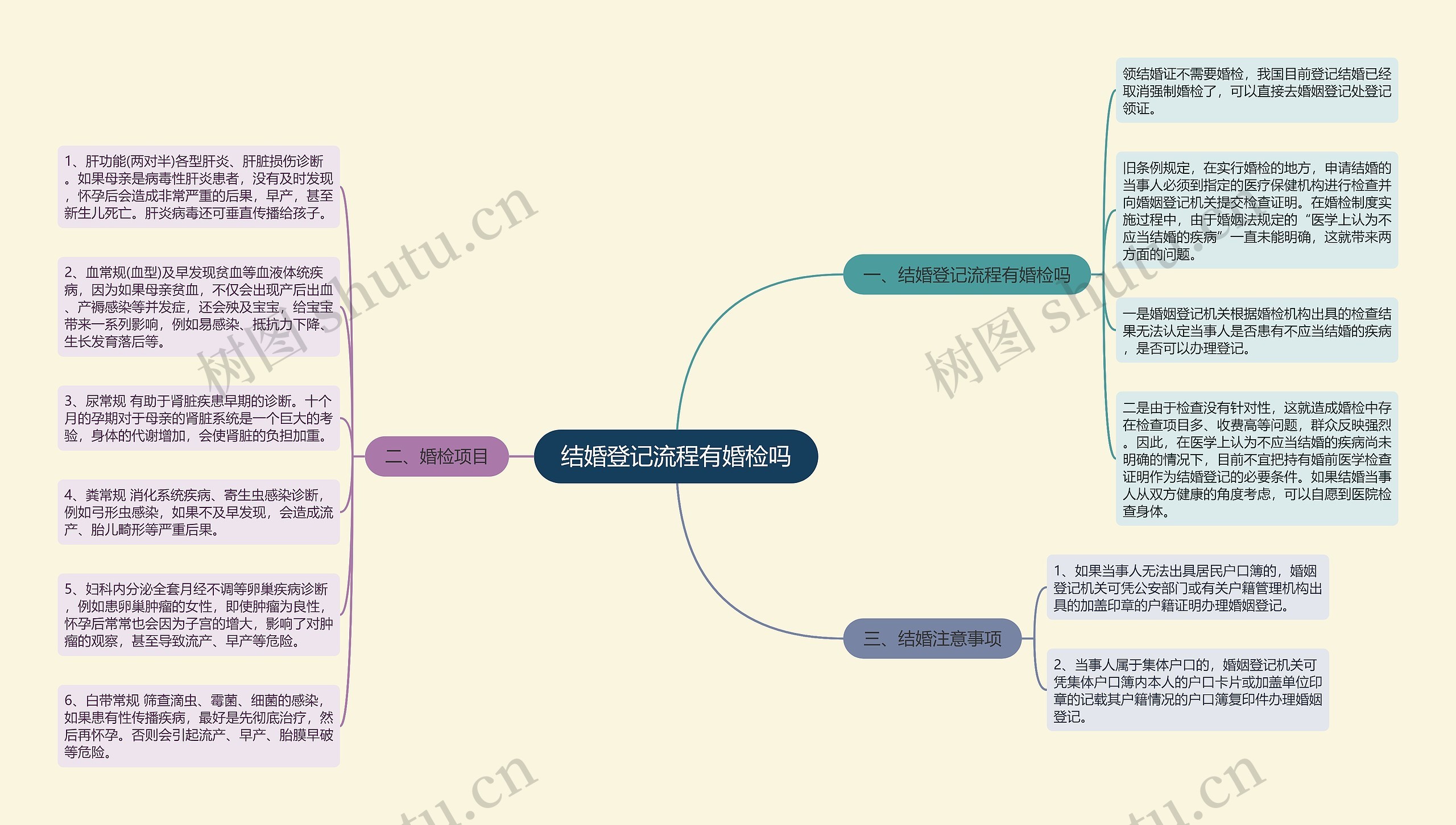 结婚登记流程有婚检吗思维导图