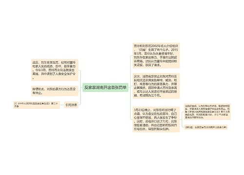 反家暴湖南开出首张罚单