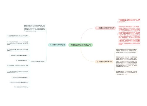 离婚协议附加条件怎么写