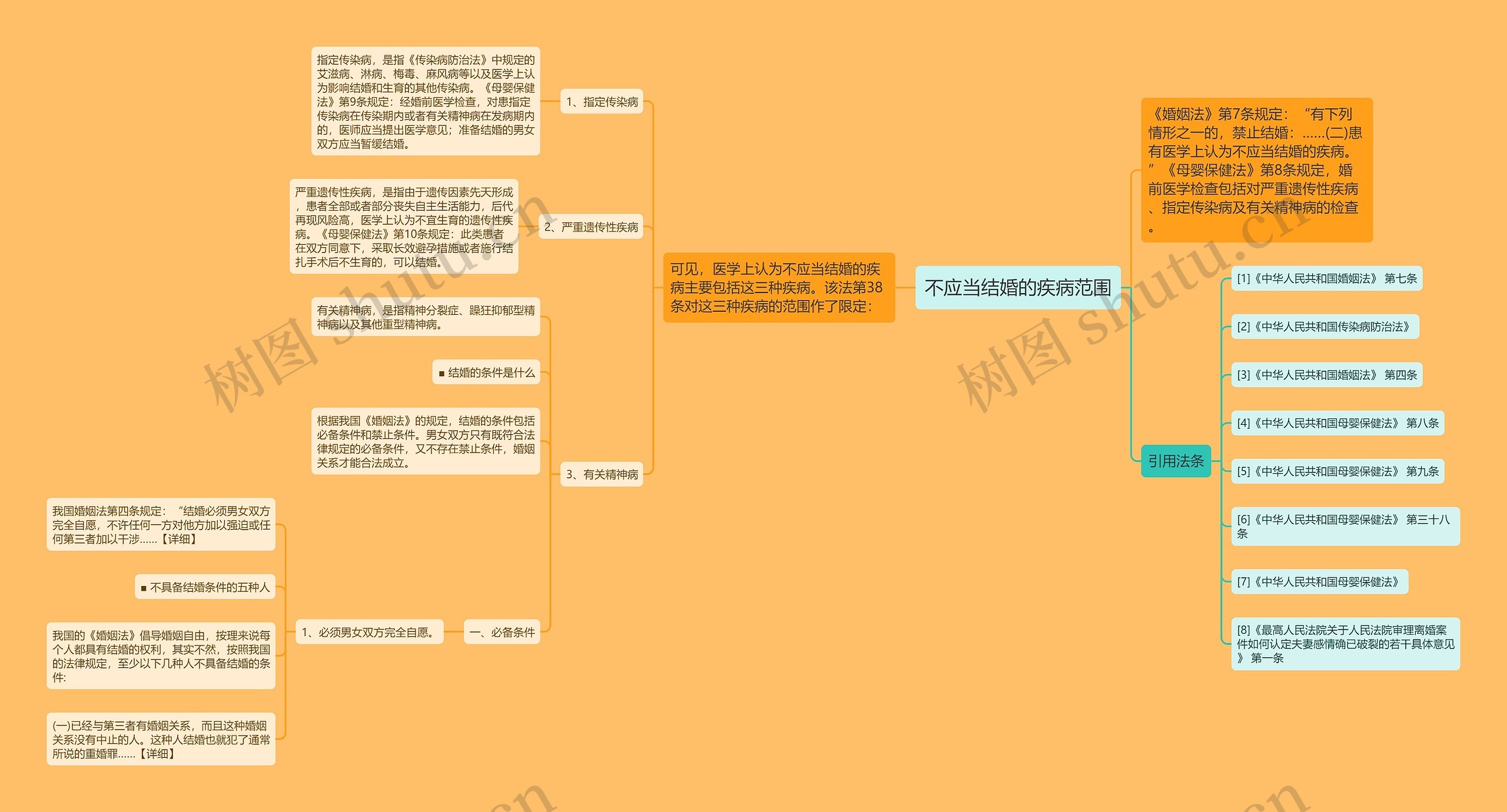 不应当结婚的疾病范围思维导图