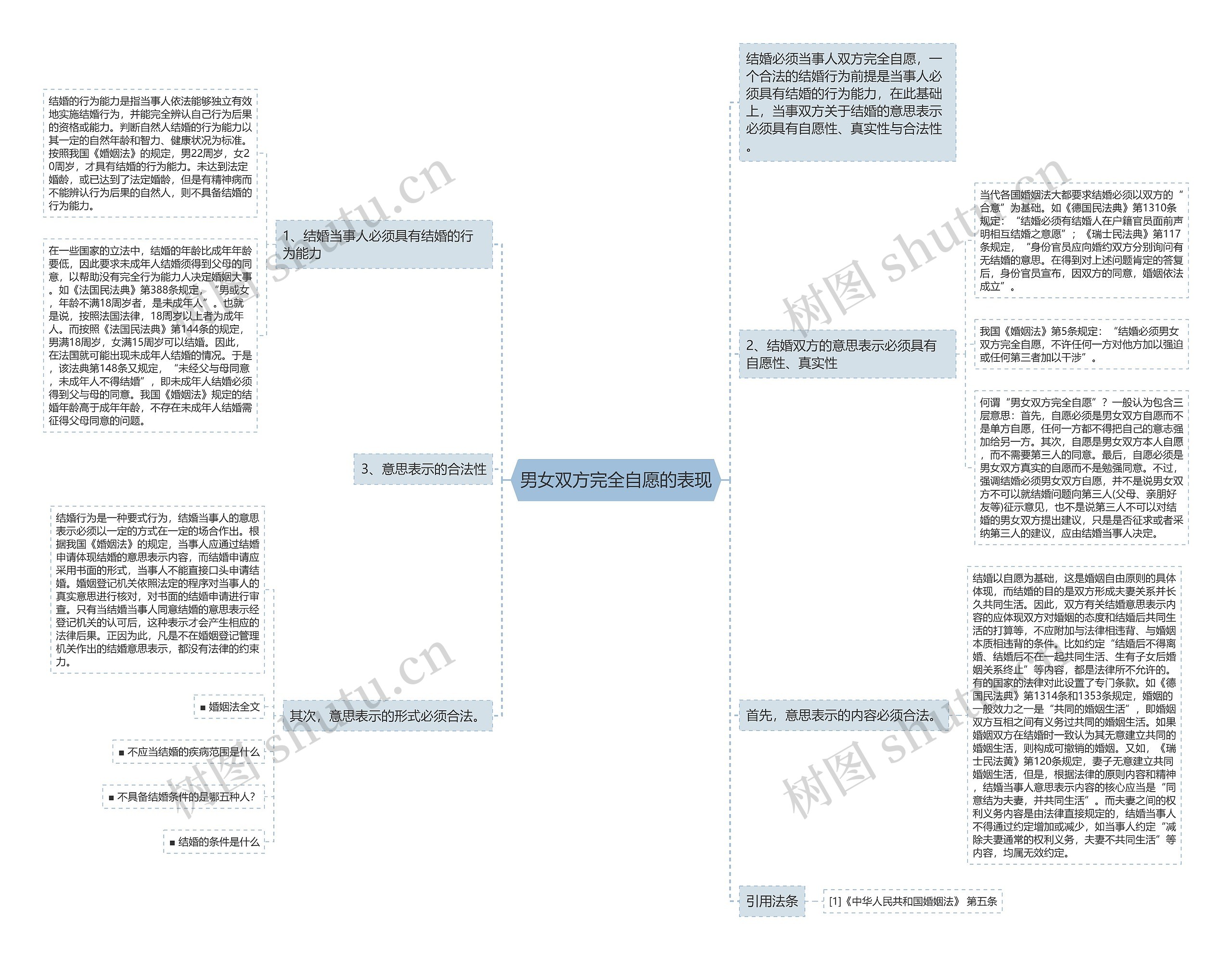 男女双方完全自愿的表现思维导图