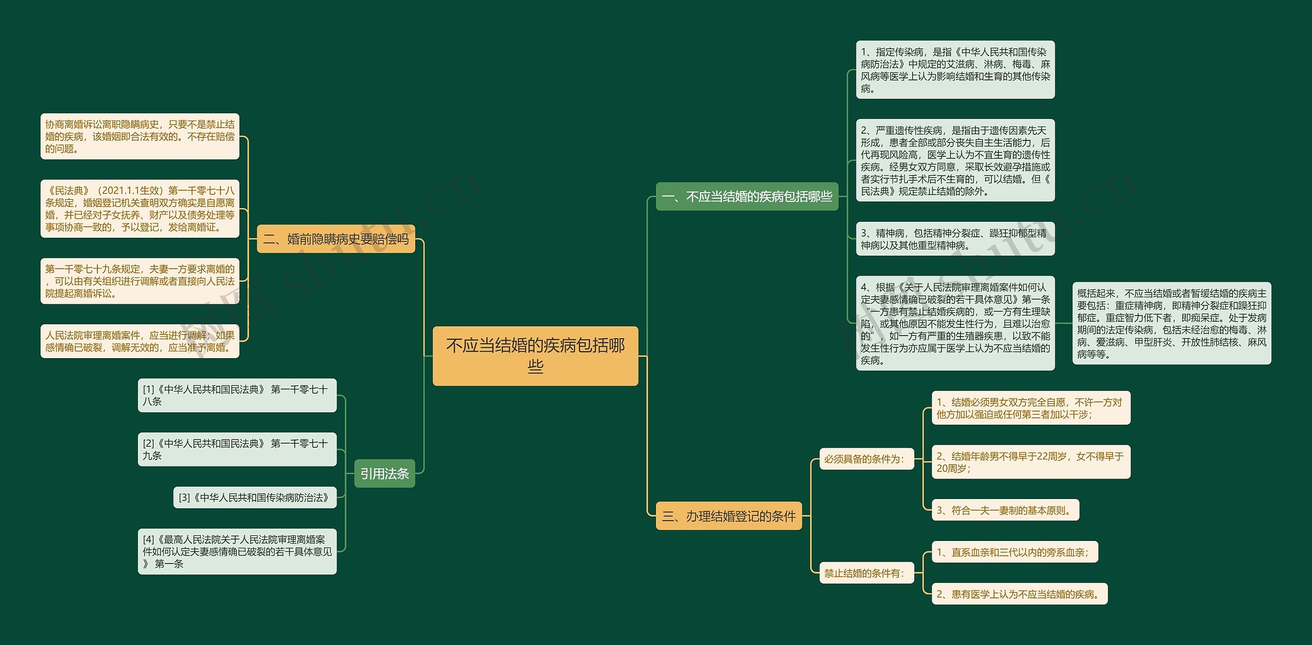不应当结婚的疾病包括哪些思维导图