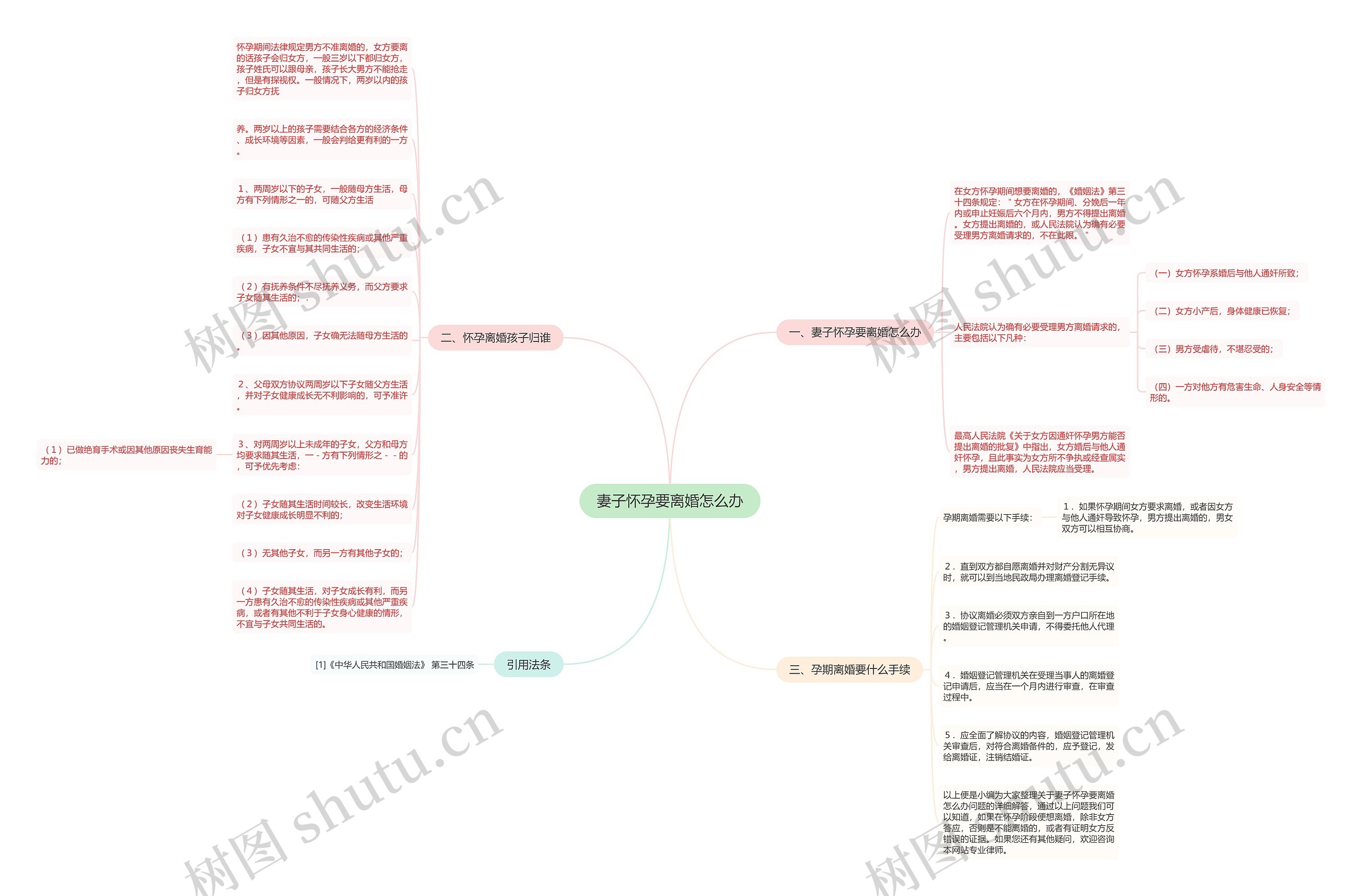 妻子怀孕要离婚怎么办思维导图