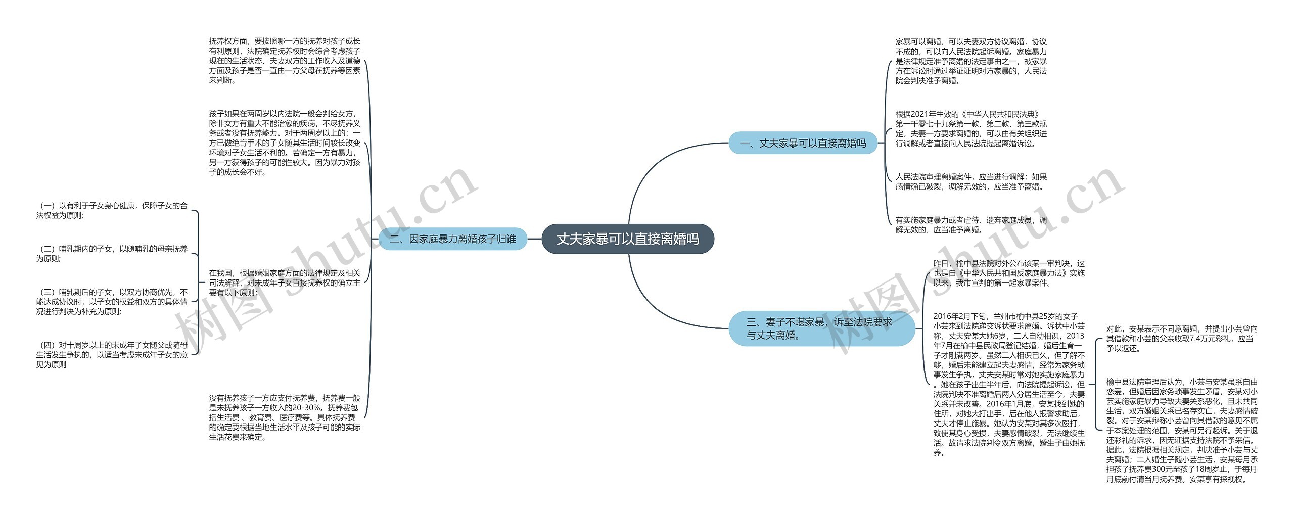 丈夫家暴可以直接离婚吗思维导图