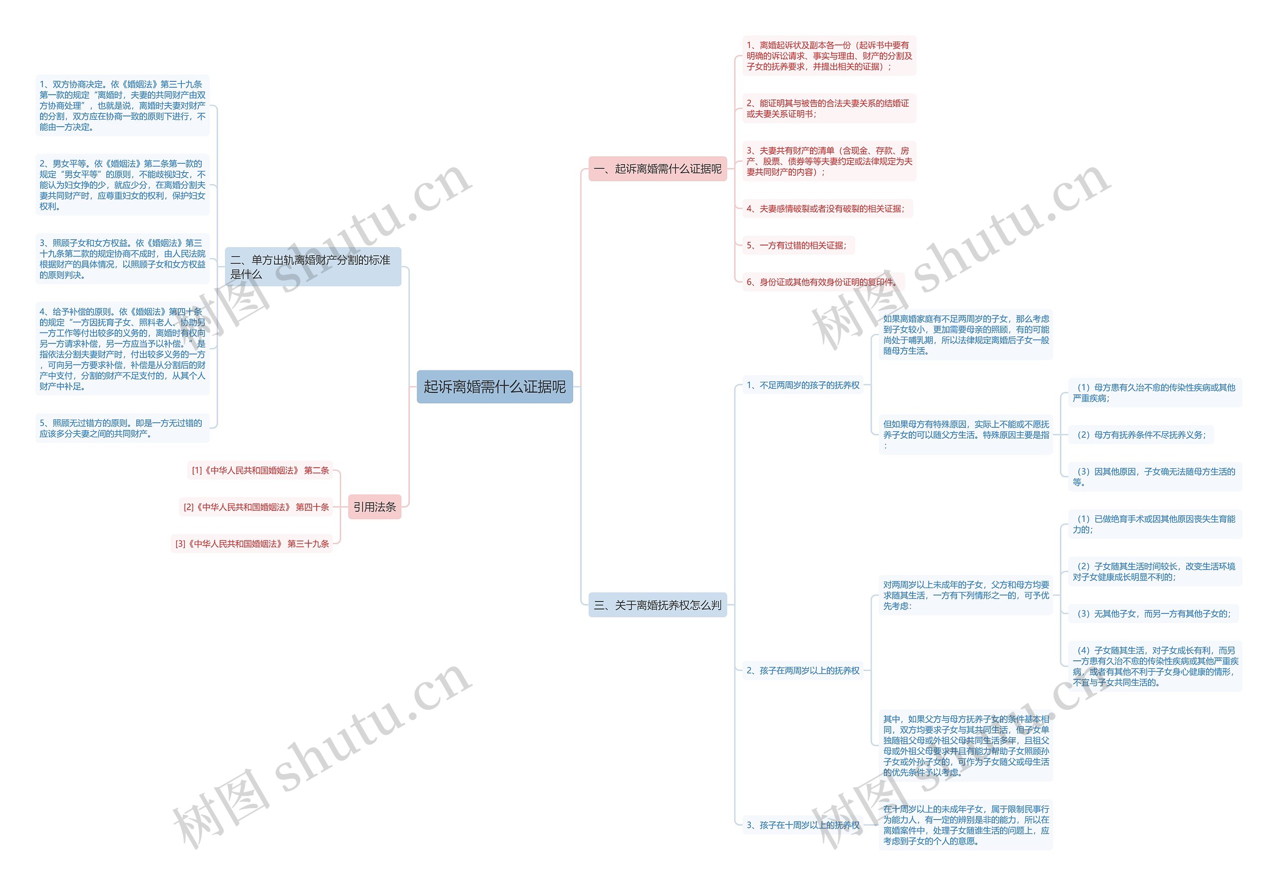 起诉离婚需什么证据呢思维导图