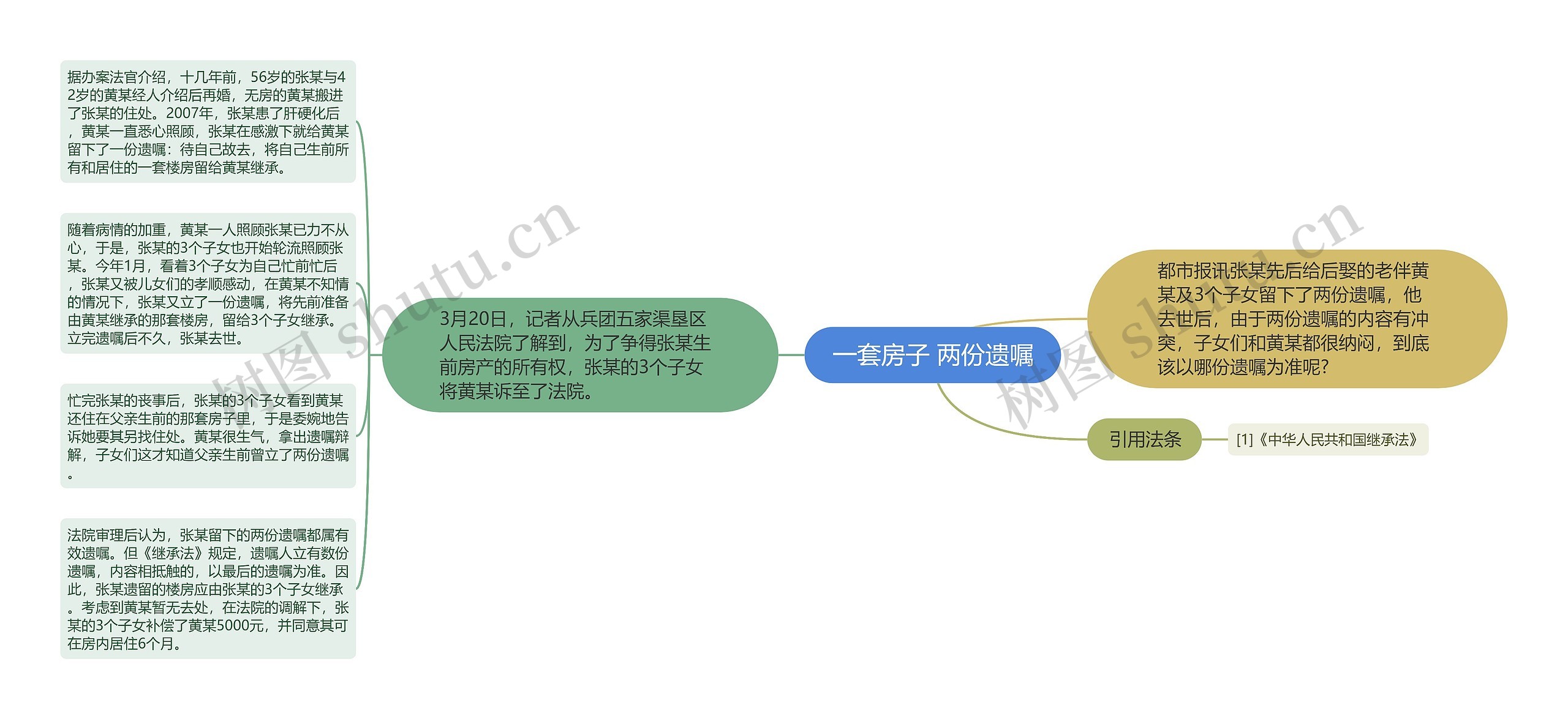 一套房子 两份遗嘱思维导图