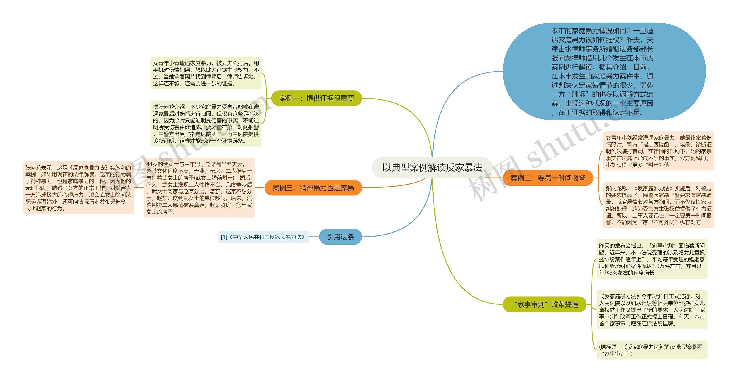 以典型案例解读反家暴法思维导图高清图 以典型案例解读反家暴法思维导图
