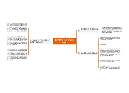 婚内写保证书,具有法律效益吗?