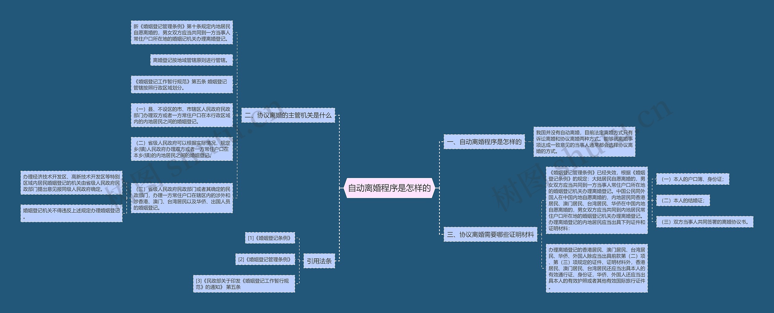 自动离婚程序是怎样的思维导图