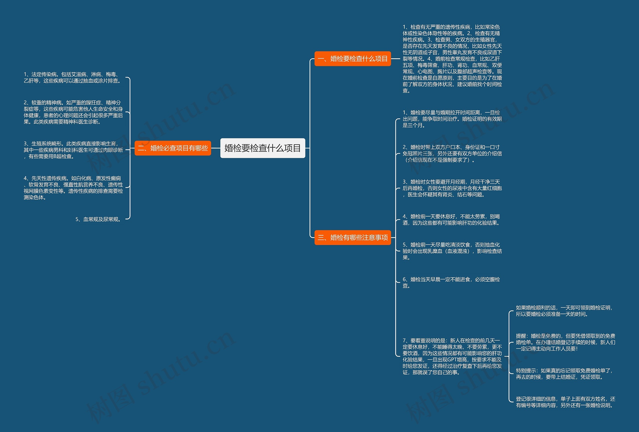 婚检要检查什么项目思维导图