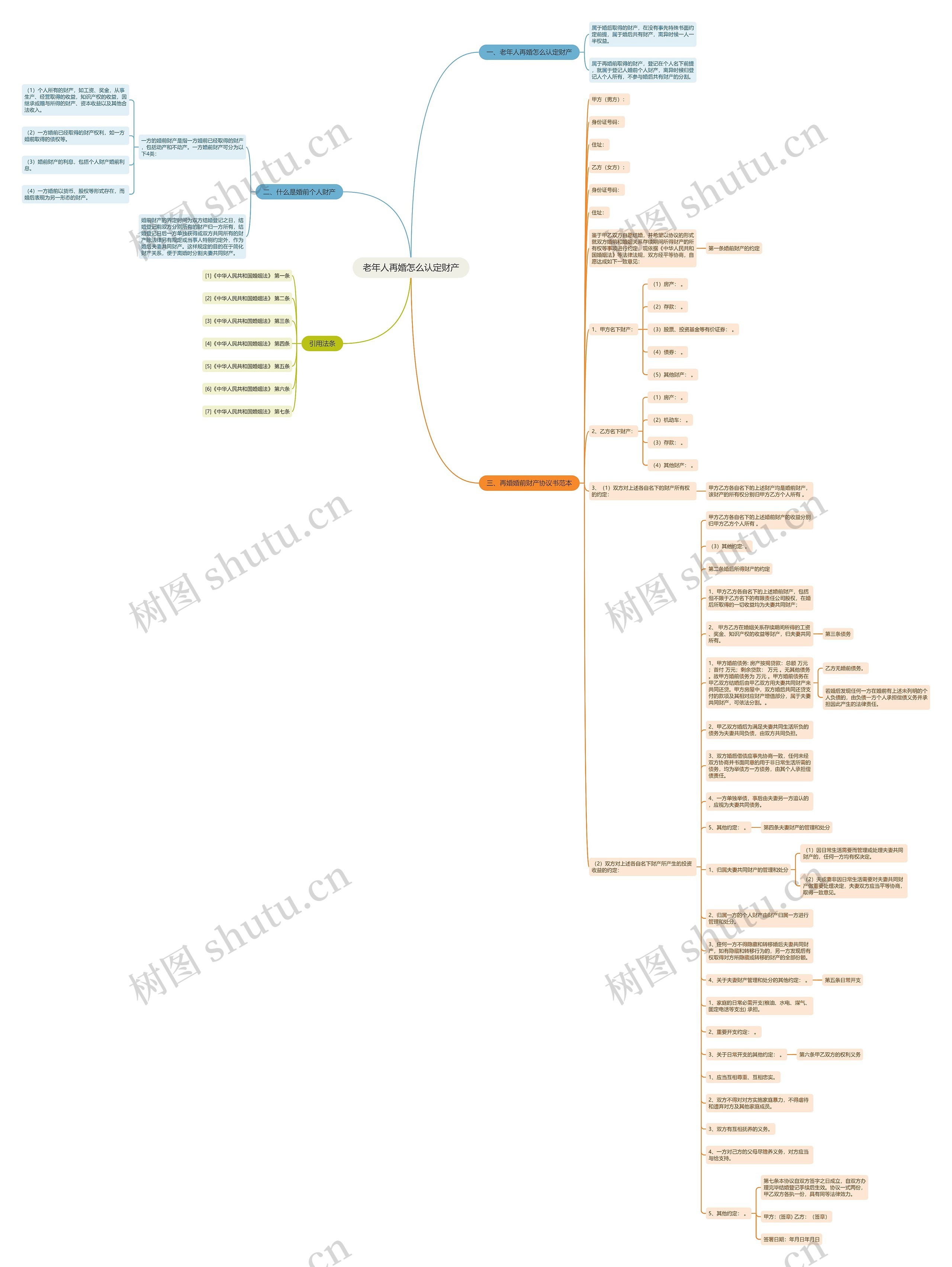 老年人再婚怎么认定财产思维导图