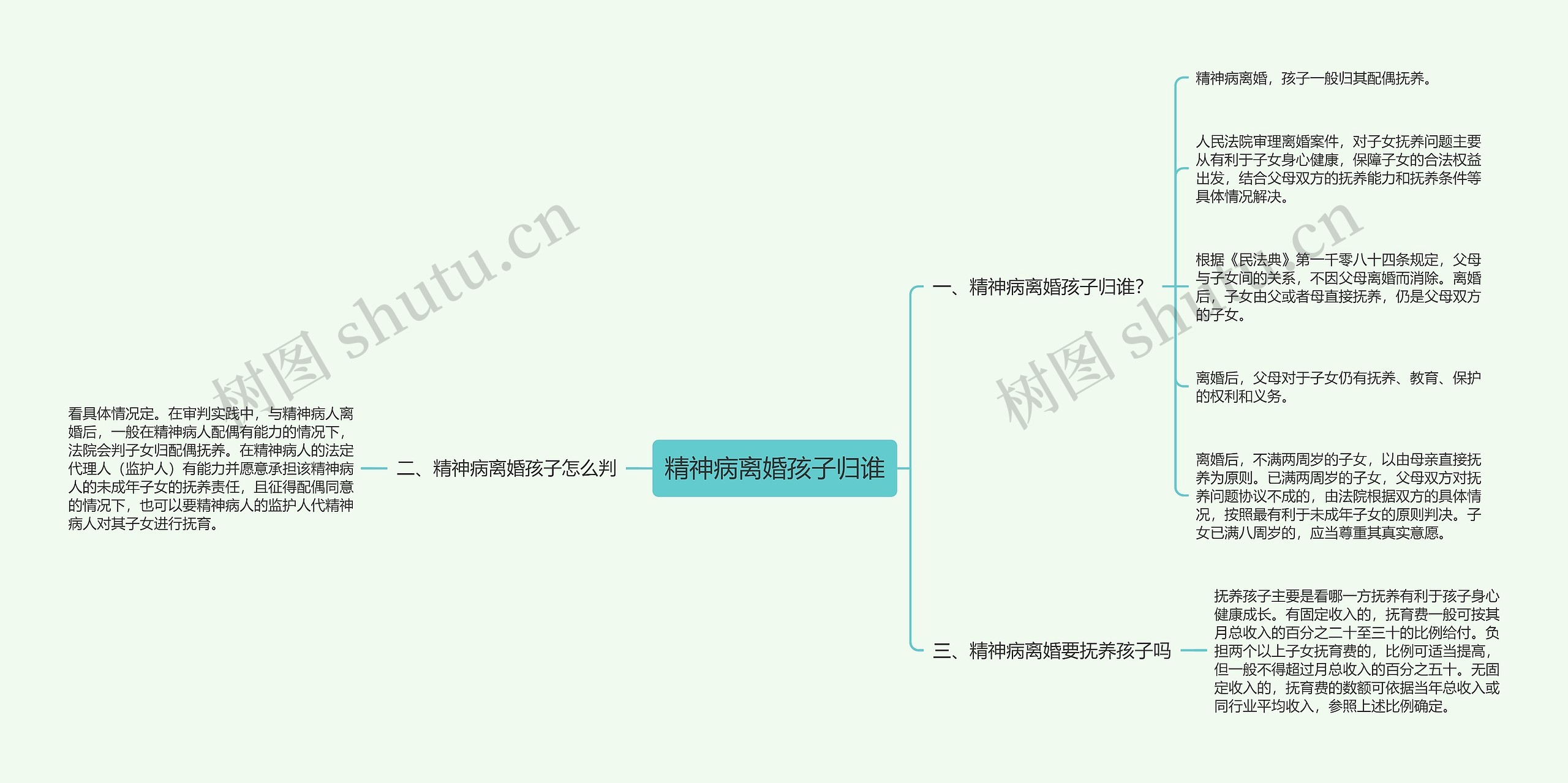 精神病离婚孩子归谁思维导图