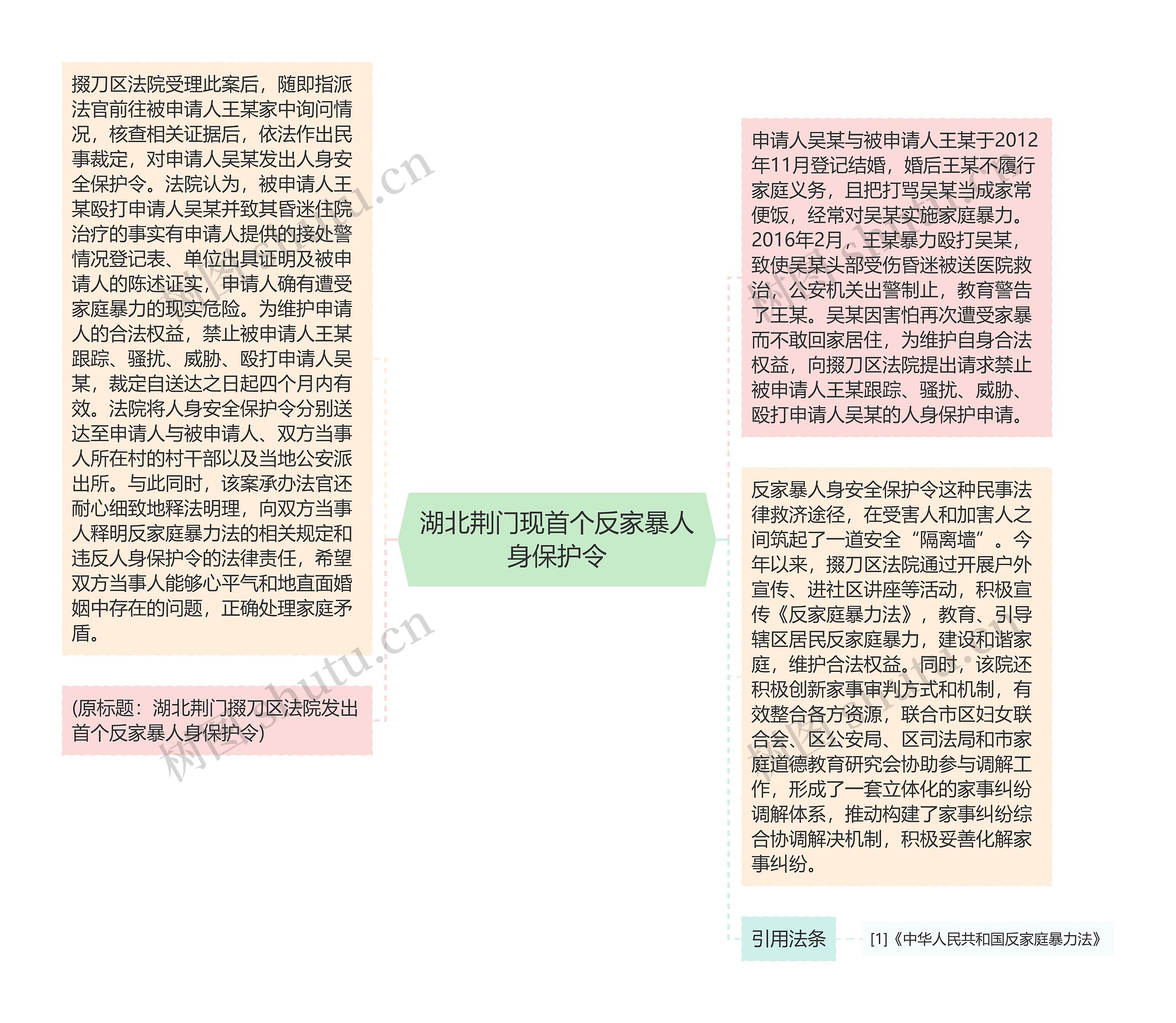 湖北荆门现首个反家暴人身保护令思维导图