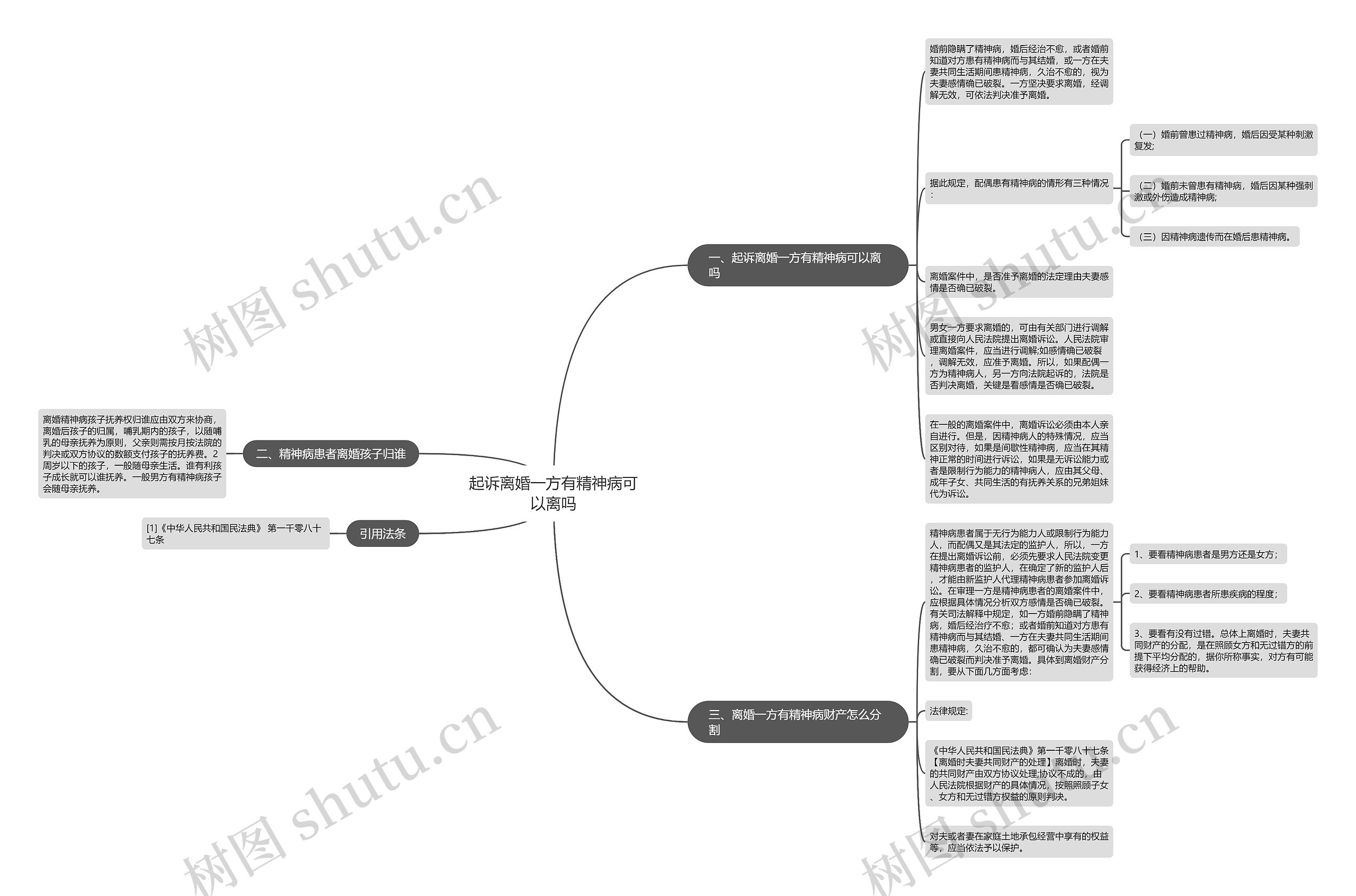 起诉离婚一方有精神病可以离吗思维导图