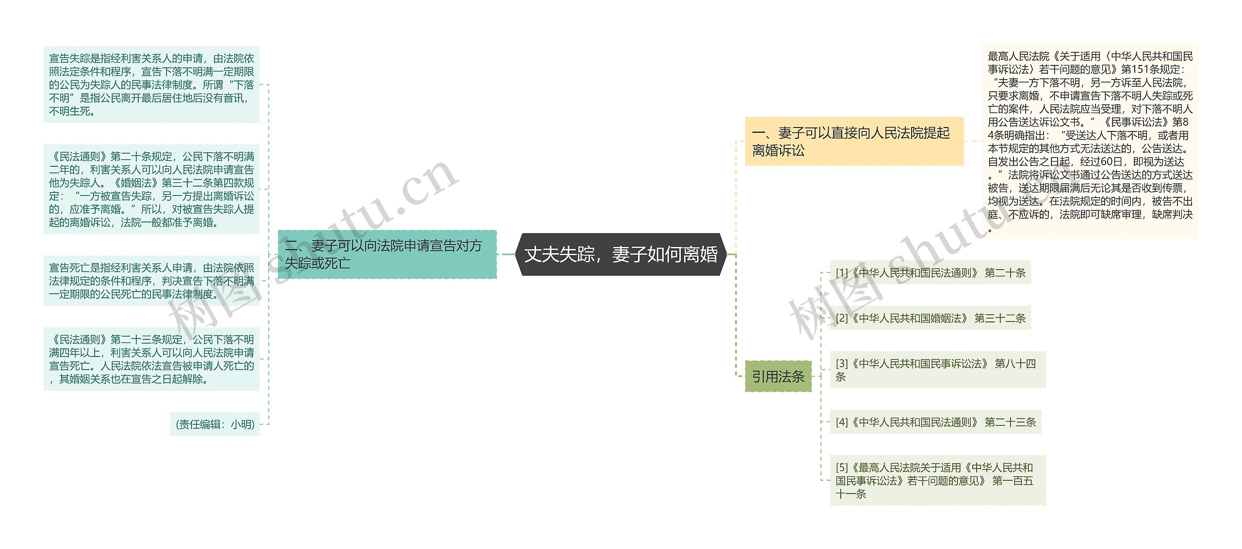 丈夫失踪，妻子如何离婚思维导图