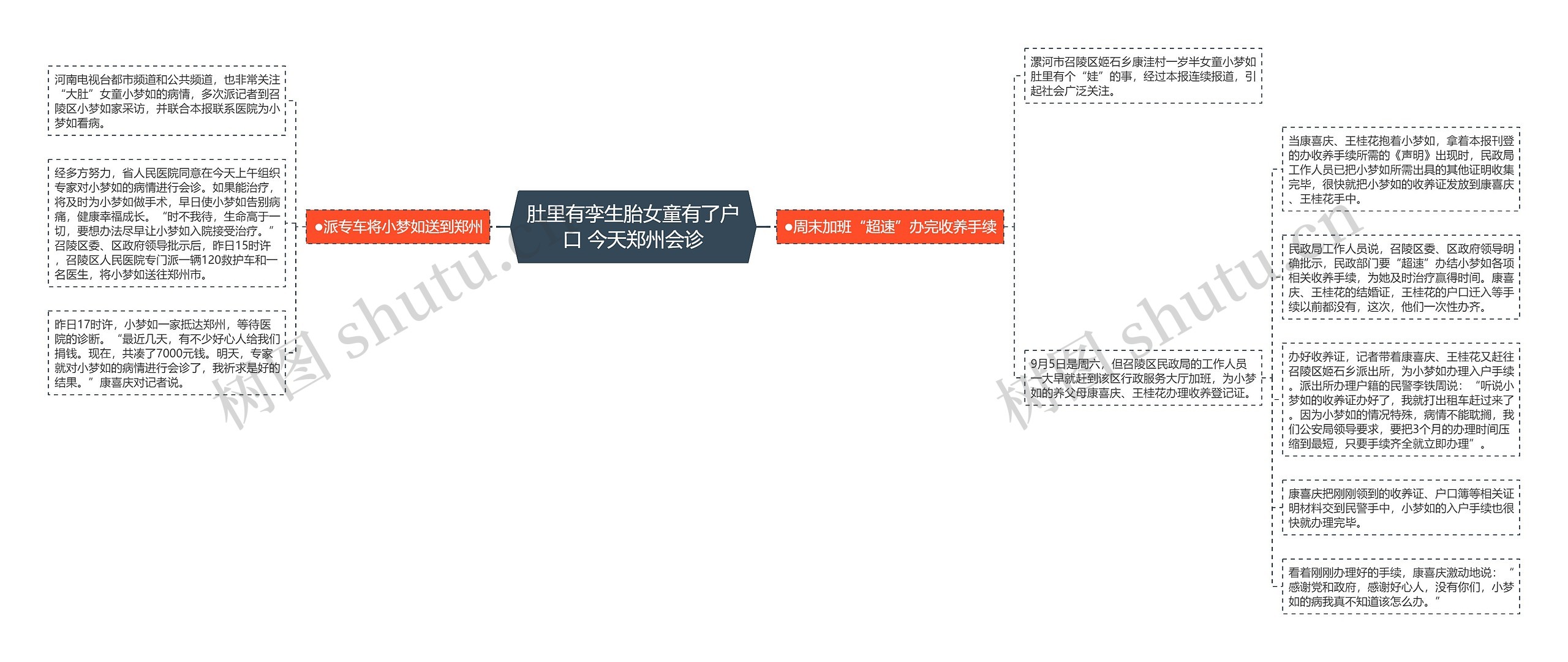 肚里有孪生胎女童有了户口 今天郑州会诊思维导图