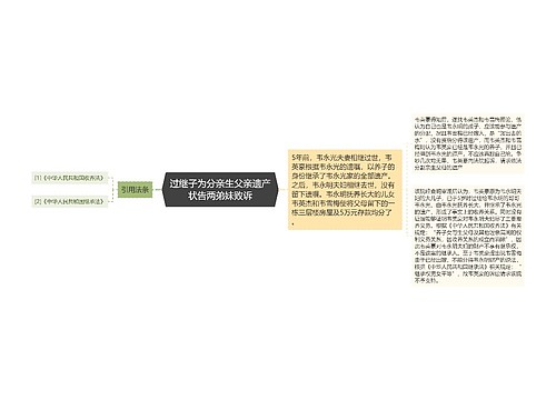 过继子为分亲生父亲遗产状告两弟妹败诉