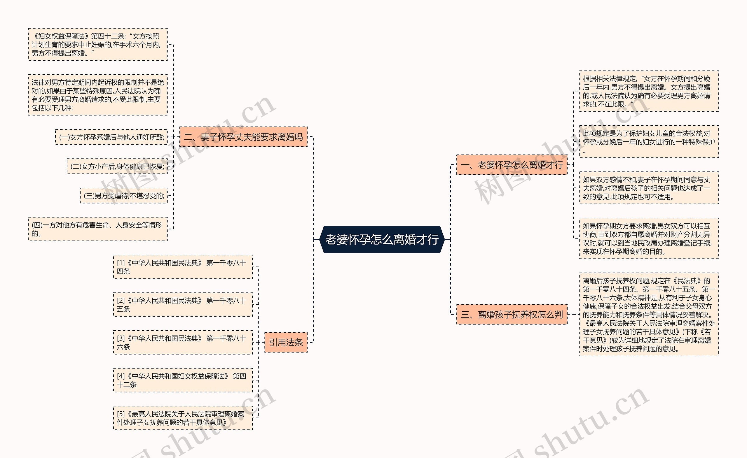 老婆怀孕怎么离婚才行思维导图