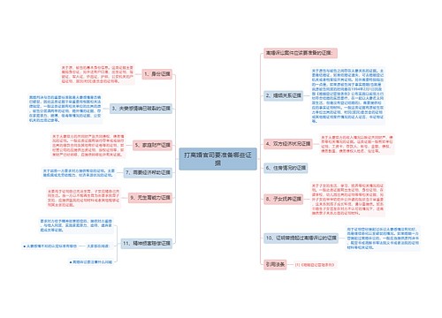 打离婚官司要准备哪些证据