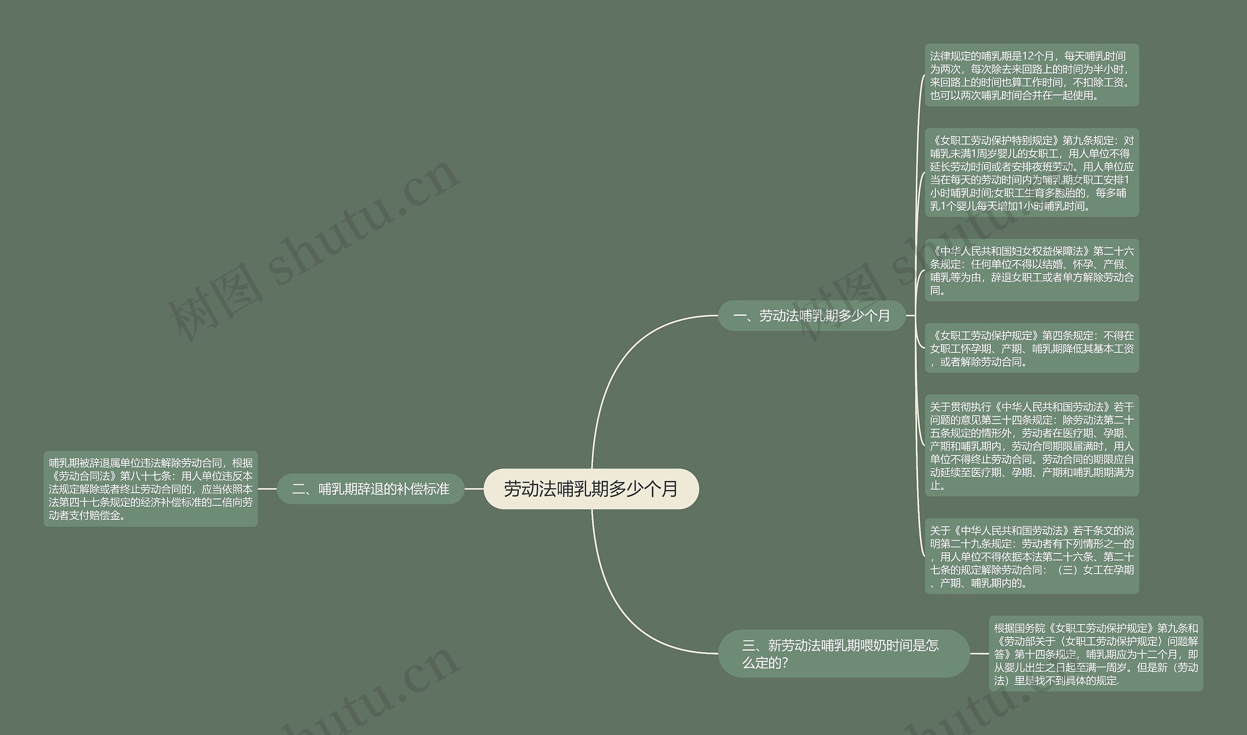 劳动法哺乳期多少个月思维导图