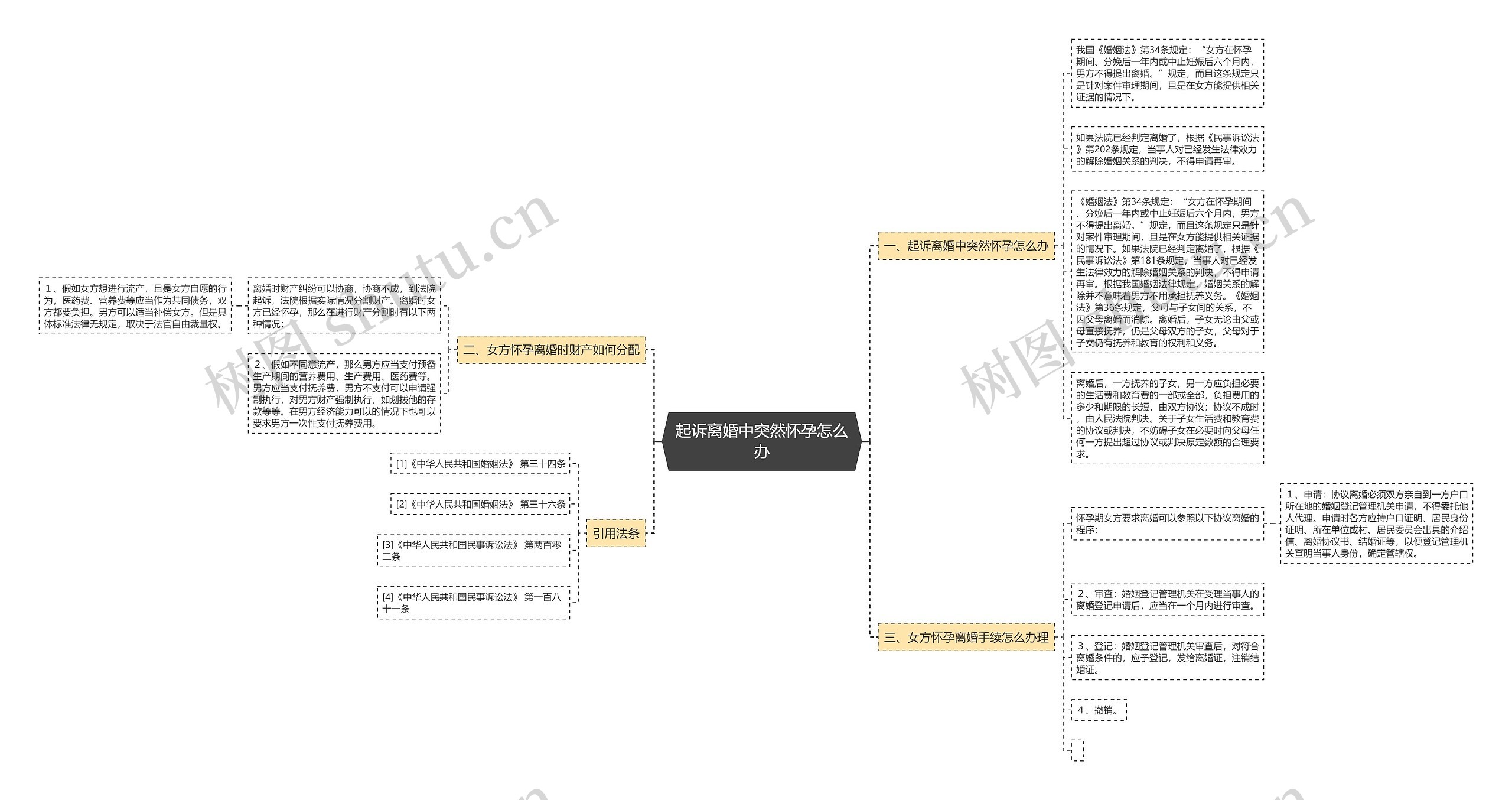 起诉离婚中突然怀孕怎么办思维导图